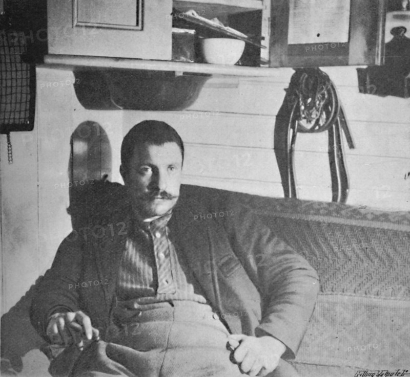 'Dr. Blessing in his Cabin', 1893-1896, (1897). Artist: Unknown.