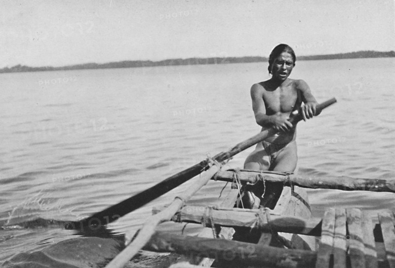 'Fisherman on his Canoe', c1890, (1910). Artist: Alfred William Amandus Plate.
