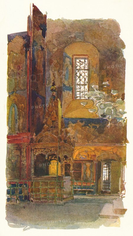 'Interior of the Church of St. Nicholas, Yaroslav', c1900, (1905). Artist: Georges Kossiakoff.