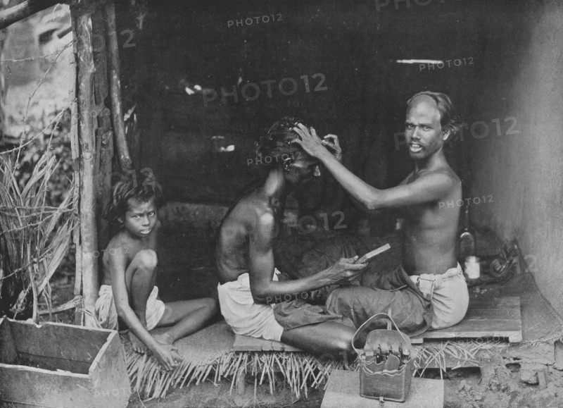 'A Ceylon Shave', c1890, (1910). Artist: Alfred William Amandus Plate.