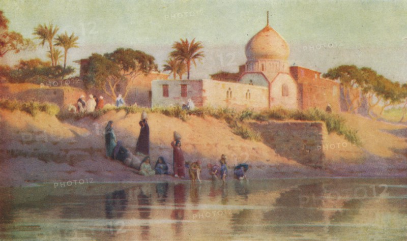 'Village of Shinbab on the Lower Nile', c1880, (1904). Artist: Robert George Talbot Kelly.