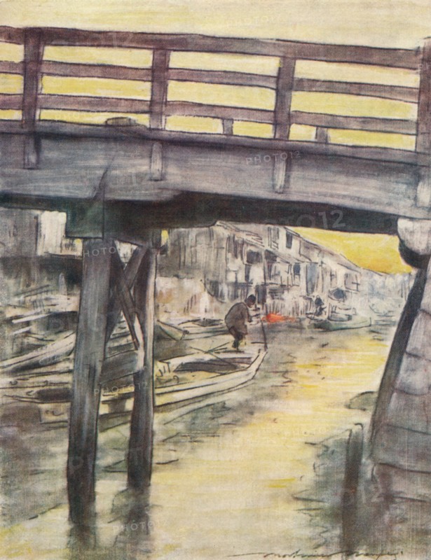 'A Canal in Osaka', c1887, (1901). Artist: Mortimer L Menpes.
