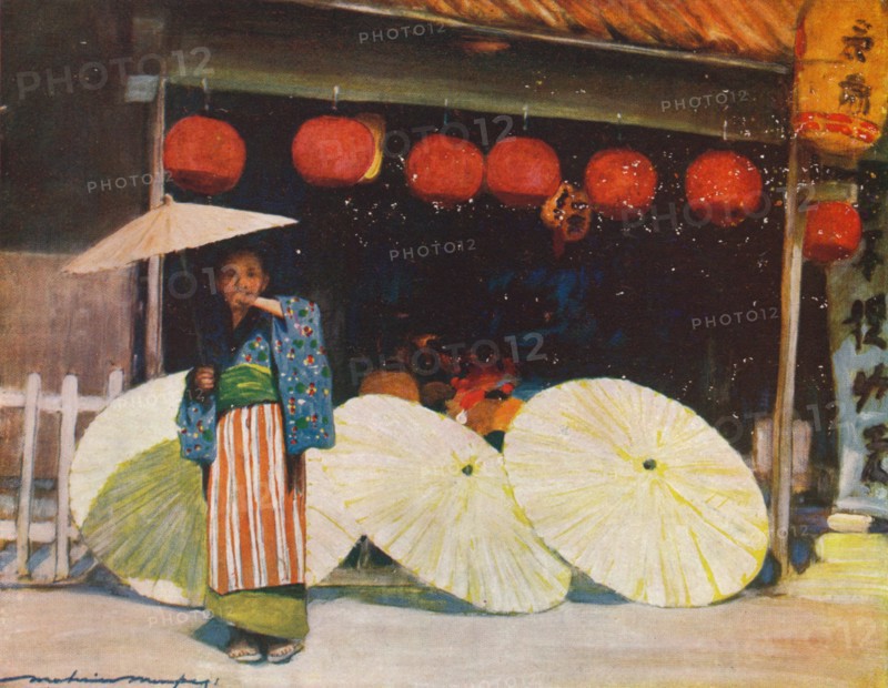 'Umbrellas and Commerce', c1887, (1901). Artist: Mortimer L Menpes.