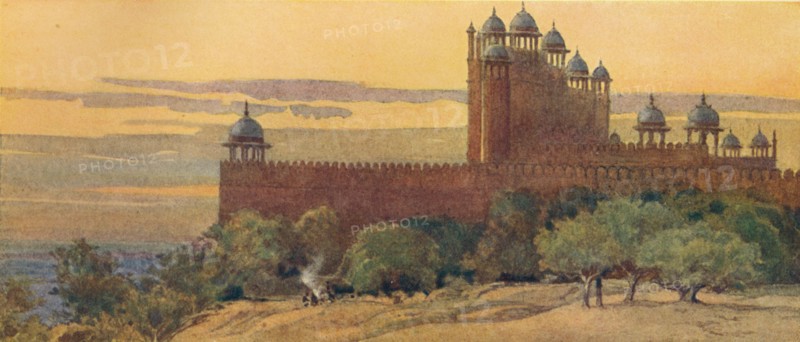 'The Mosque and Gate of Victory, Fatehpur Sikri', c1880 (1905). Creator: Alexander Henry Hallam Murray.