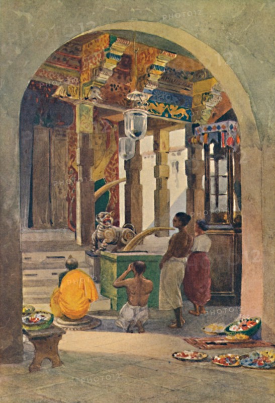 'The Temple of the Tooth, Kandy - Interior', c1880 (1905). Creator: Alexander Henry Hallam Murray.