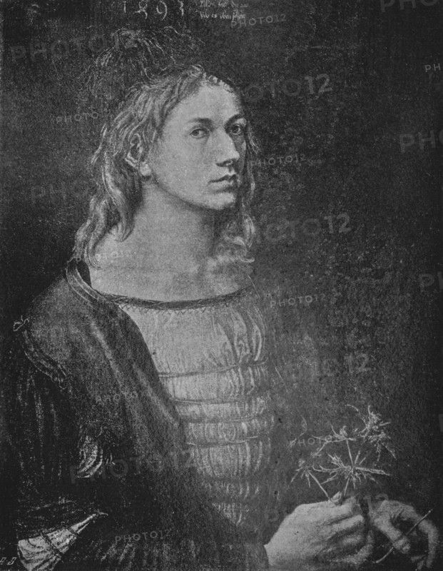 'Portrait of the artist holding a thistle', 1493, (1906). Artist: Albrecht Durer.