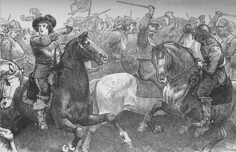 'Prince Rupert at Edgehill', 23 October 1642, (c1880). Artist: Unknown.