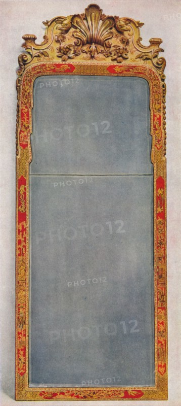 'A Very Rare Pier Glass of c1720 in frame decorated with Red Lacquer', c1720, (1936). Artist: Unknown.