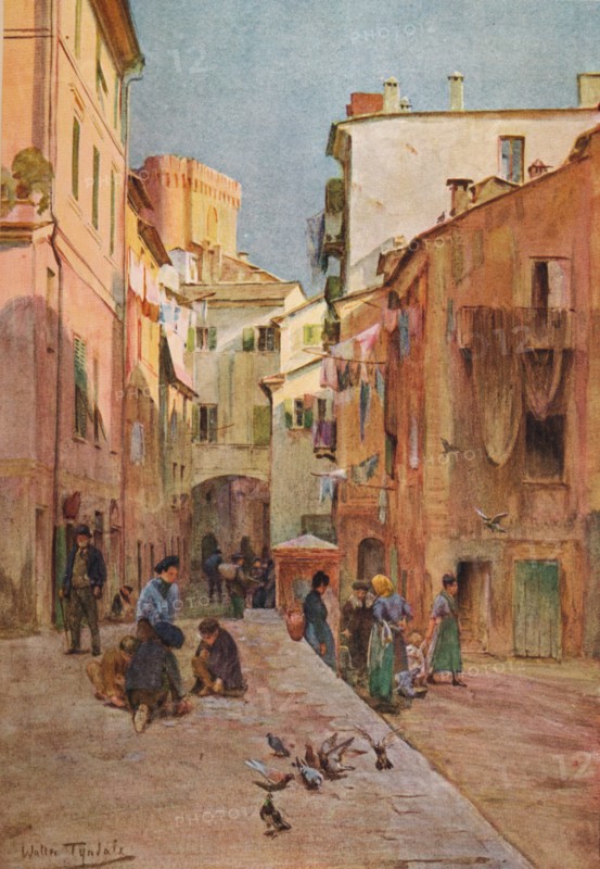 'La Piazza, Sestri Levante', c1910, (1912). Artist: Walter Frederick Roofe Tyndale.