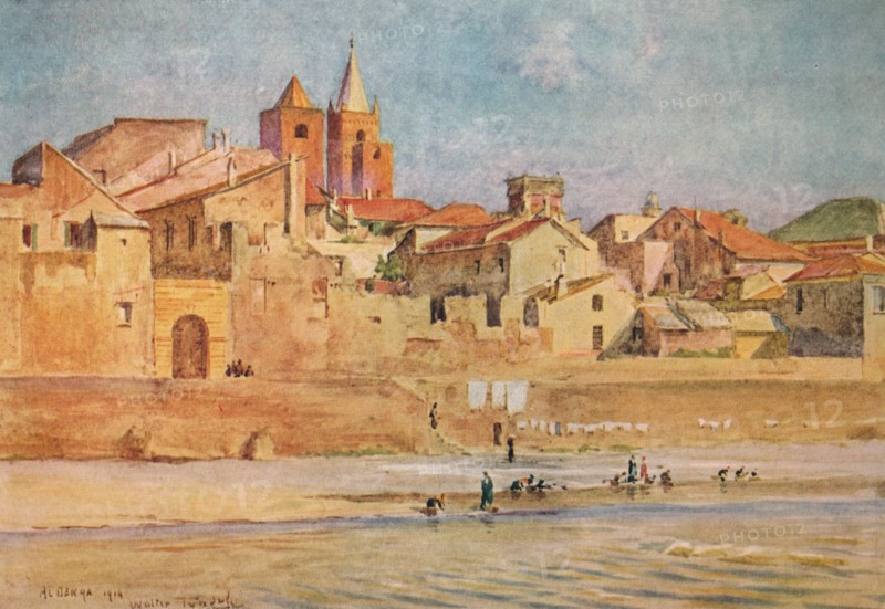 'Albenga from the Centa', c1910, (1912). Artist: Walter Frederick Roofe Tyndale.