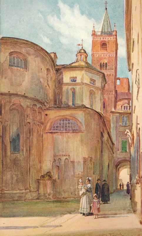 'The Romanesque Church at Albenga', c1910, (1912). Artist: Walter Frederick Roofe Tyndale.