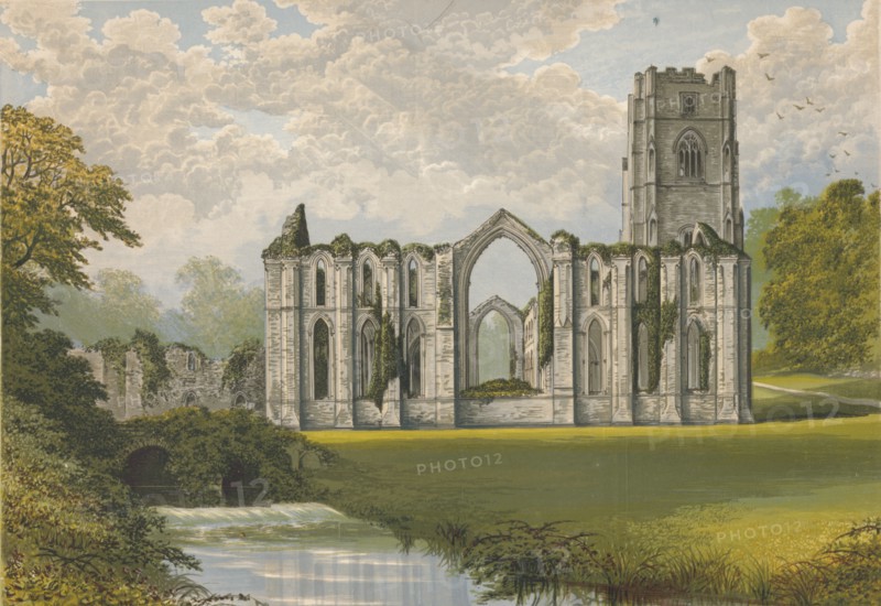 'Fountains Abbey', 1882, (1897). Artist: Alexander Francis Lydon.
