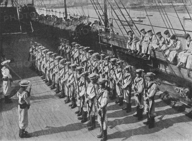 'Rifle Drill', c1900, (1910). Artist: Unknown.