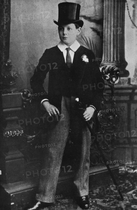 Winston Churchill as a Harrow schoolboy in 1889, (1945). Artist: Unknown.