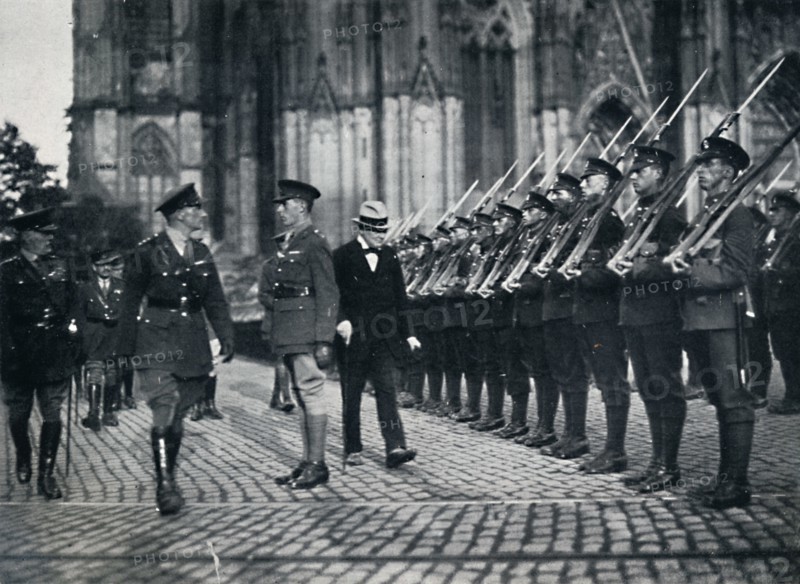 'Inspection of troops at the foot of Cologne Cathedral', 1919, (1945).
