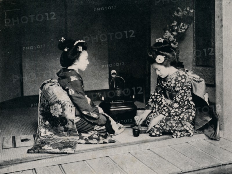'Ceremonial Tea served by a lovely lJapanese hands', c1900, (1921).  Artist: Julian Leonard Street.