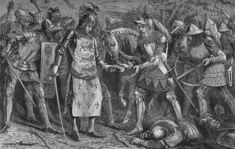 'Surrender of the King of France at Poitiers', September 1356, (c1880). Artist: Unknown.