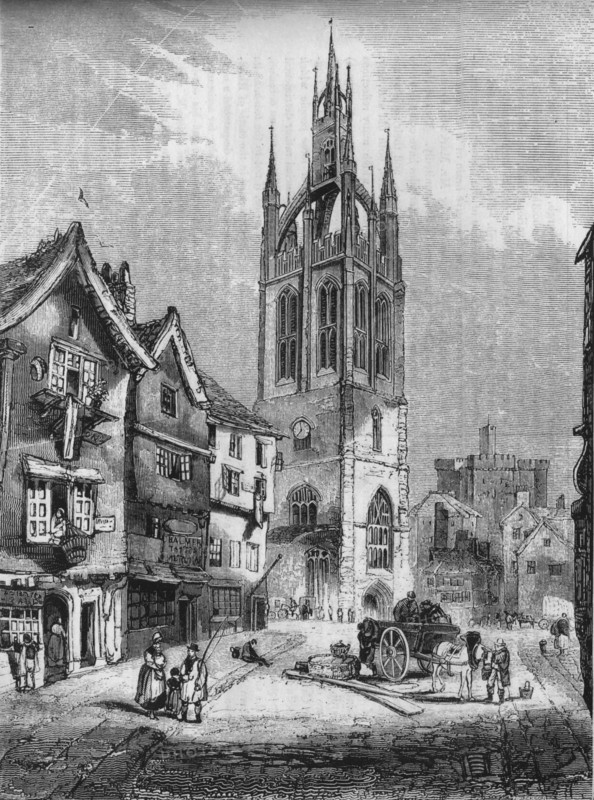 'St. Nicholas Church, Newcastle-upon-Tyne', 1845. Artist: John Jackson.