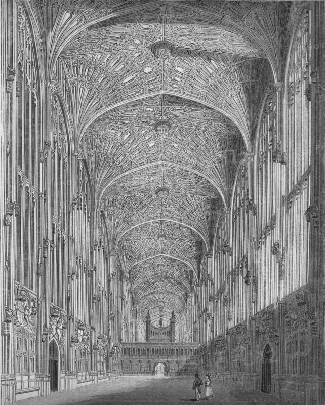 'King's College Chapel', 1845. Artist: Unknown.
