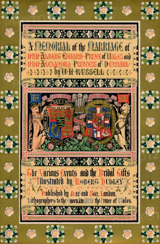 The cover of A Memorial of the Marriage of HRH Albert Edward Prince of Wales, 1863. Artist: Robert Dudley.