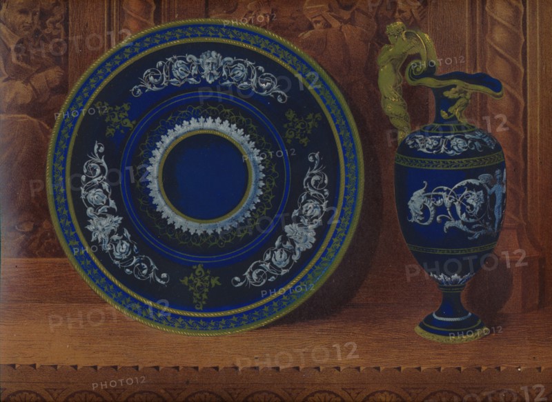 'Porcelain Ewer & Plateau', 1863.  Artist: Robert Dudley.
