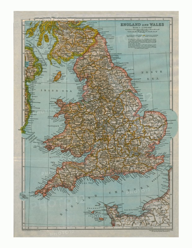 Map of England and Wales, c1910. Artist: Gull Engraving Company.