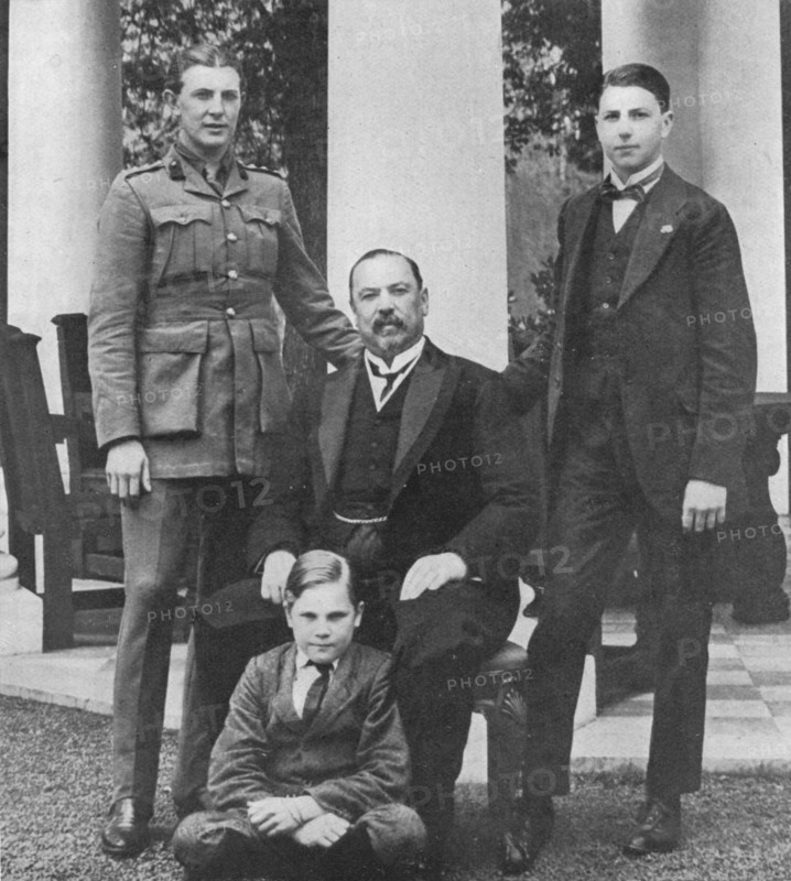 'General Botha and his three sons', 1914. Artist: Unknown.