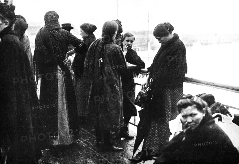 'The last act of a tragedy: A photograph taken on the last boat leaving Ostend for England', 1914. Artist: Unknown.