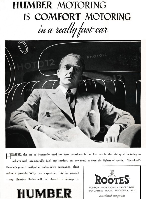 'Humber Motoring is Comfort Motoring in a really fast car', 1937. Artist: Unknown.