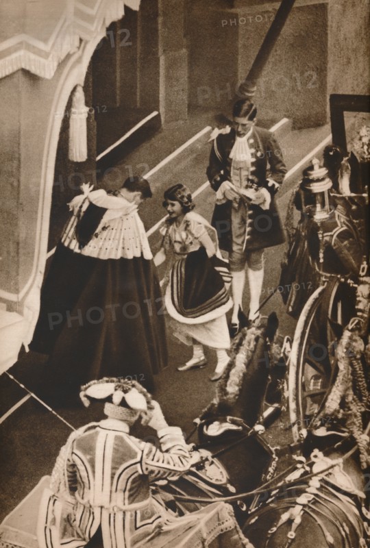 Princess Elizabeth arriving for the Coronation of her parents', 1937. Artist: Unknown.
