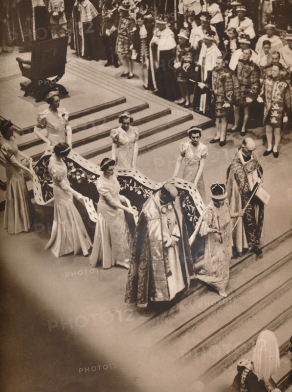 'The Coronation Ceremony in the Abbey: The Queen's Procession', 1937. Creator: Unknown.
