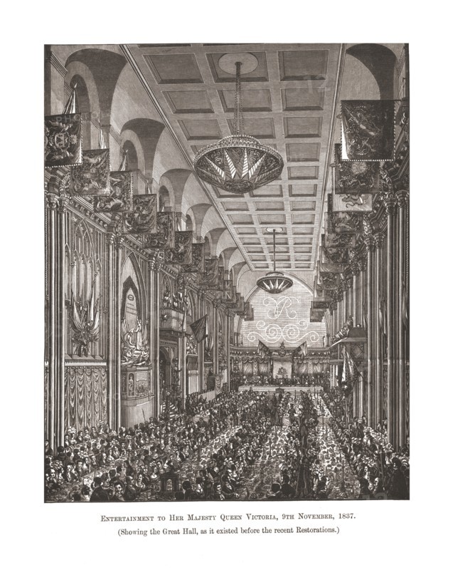 Great Hall  Guildhall, 1837, (1886). Artist: Unknown.