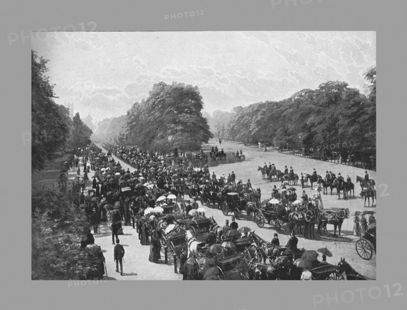 The Drive and Rotten Row, Hyde Park, c1900. Artist: York & Son.
