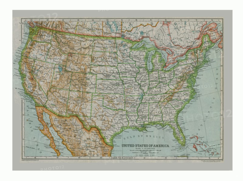 Map of The United States of America, c1910. Artist: Gull Engraving Company.