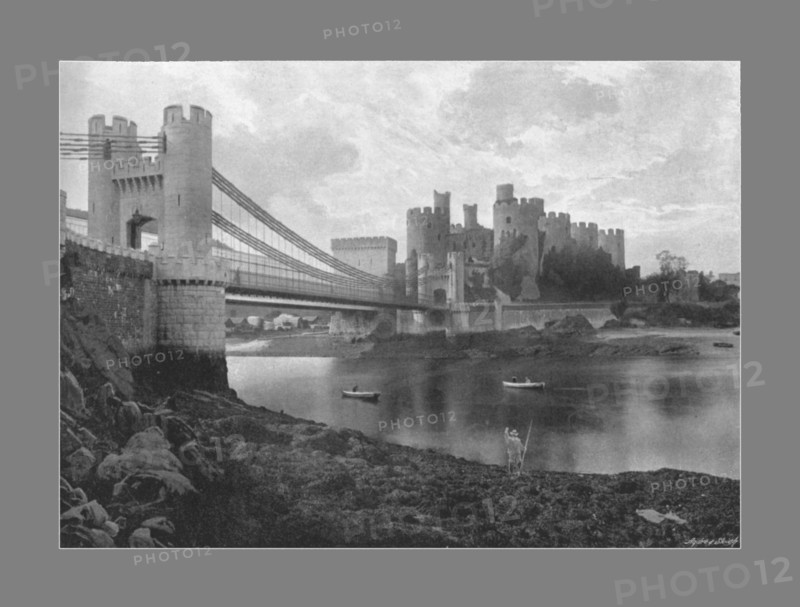 Conway Castle and Bridges, c1900. Artist: Catherall & Pritchard.