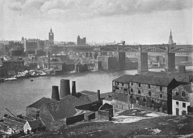 Newcastle-on-Tyne, from the Rabbit Banks, c1900. Artist: M Aunty.