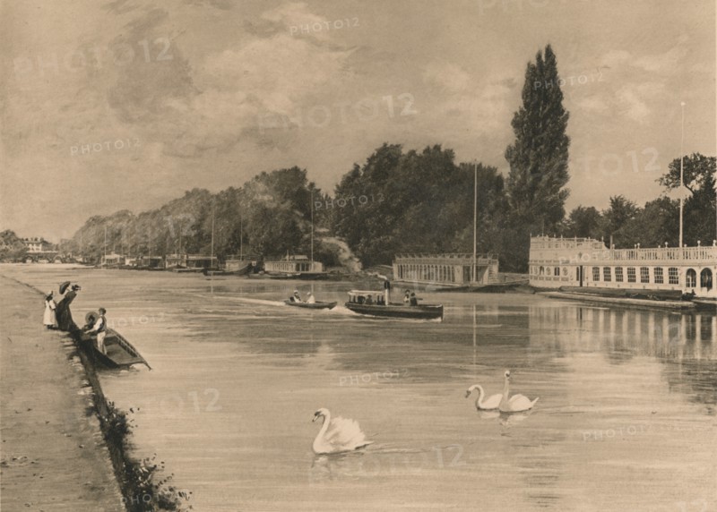 'The College Barges at Oxford', 1902. Artist: Unknown.