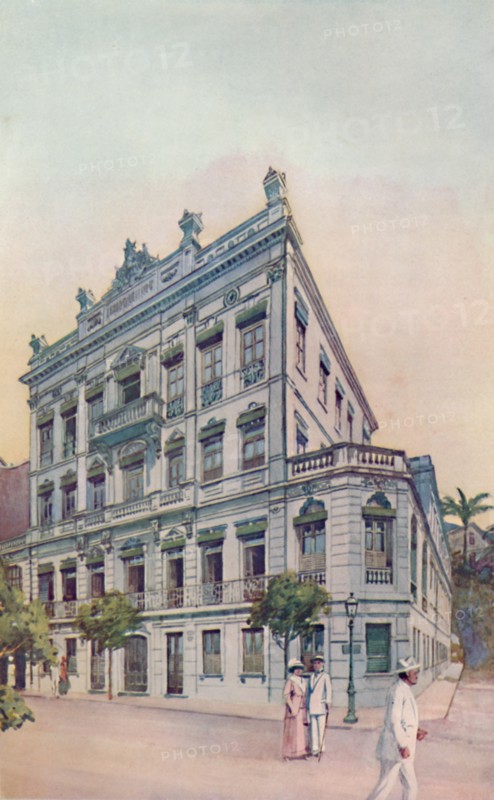 'The Administrative Offices of the Leopoldina Railway, facing Rio Bay', 1914. Artist: Unknown.