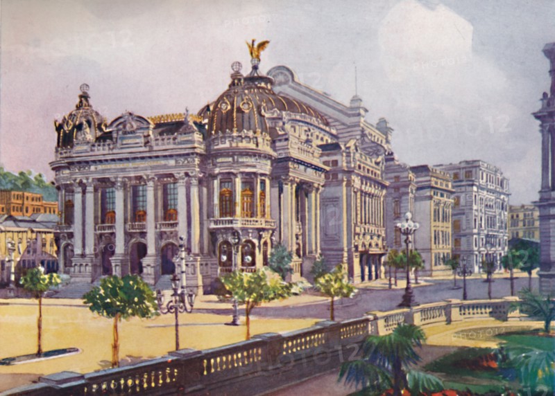 'The Municipal Theatre, Avenida Rio Branco', 1914. Artist: Unknown.