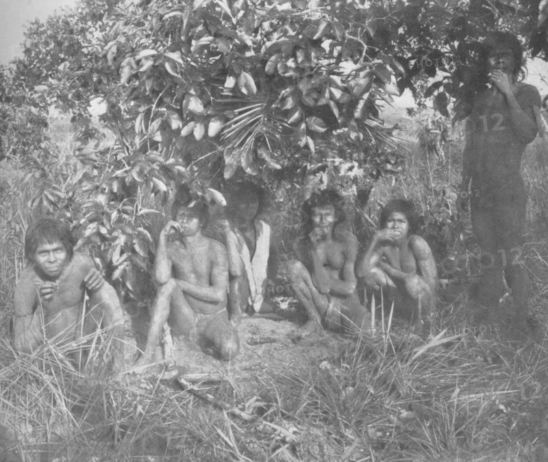 'Nambikwara Indians of the State of Matto Grosso, pacified by Colonel Rondon, but not yet fully dr Artist: Unknown.