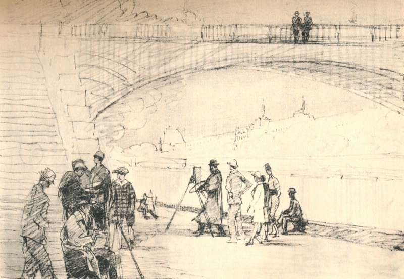 'The first Paris road was her river', c1927, (1927). Artist: Henry Franks Waring.