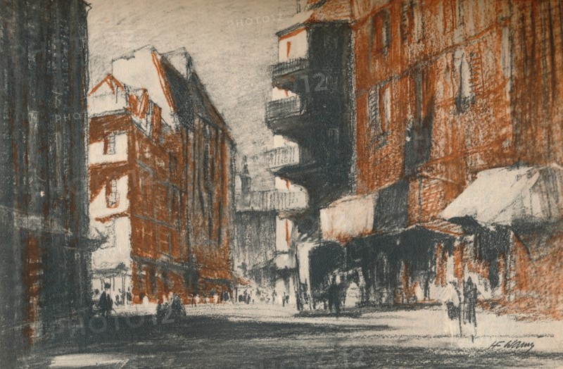 These foreign-looking streets, c1927, (1927). Artist: Henry Franks Waring.
