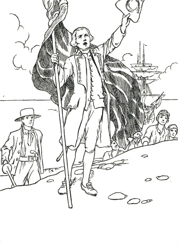 'Captain Cook Landing in Australia', 1912. Artist: Charles Robinson.