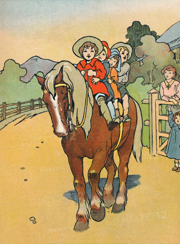 'Going to School in New Zealand', 1912. Artist: Charles Robinson.