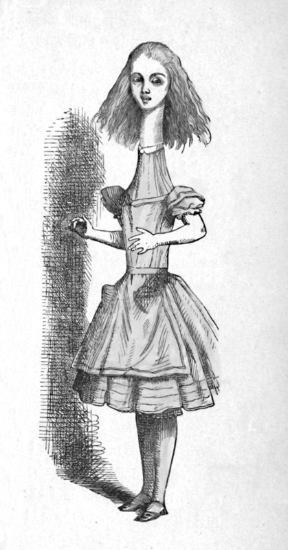'Alice with a long neck', 1889. Artist: John Tenniel.
