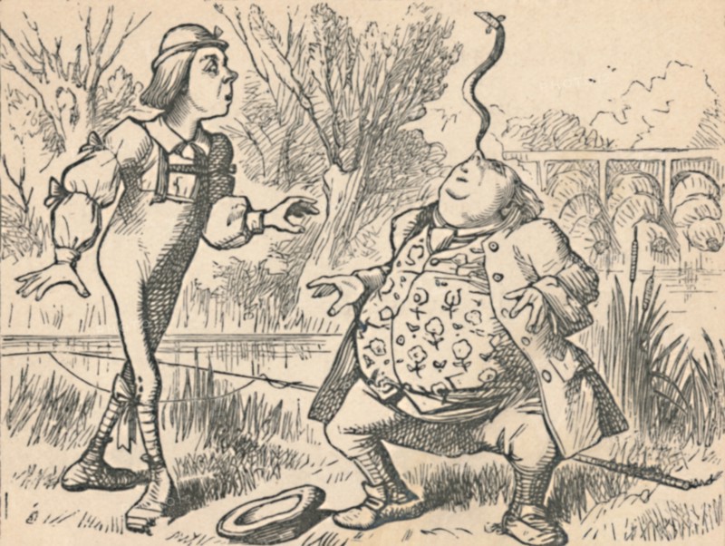 'The youth and his father, who is balancing a fish on his nose', 1889. Artist: John Tenniel.