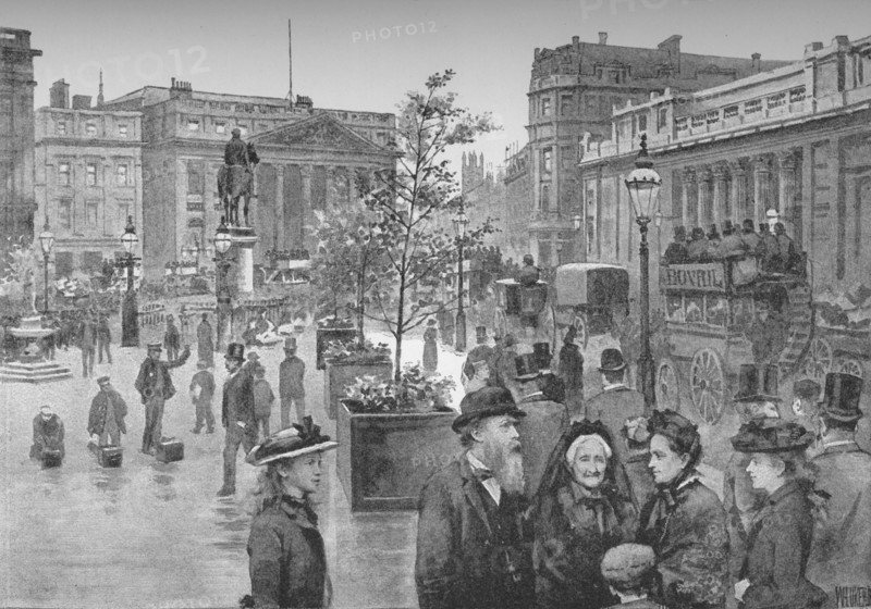 'The Mansion House and the Bank of England', 1891. Creator: William Luker.