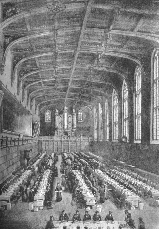 'Christ's Hospital, Great Hall - Boys at Dinner', 1891. Creator: William Luker.