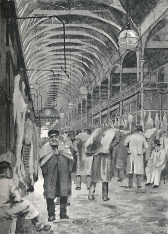 'The Metropolitan Meat Market, Smithfield', 1891. Creator: William Luker.