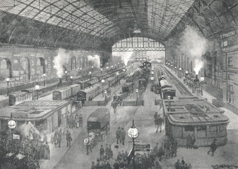 'Cannon Street Station - Night', 1891. Creator: William Luker.
